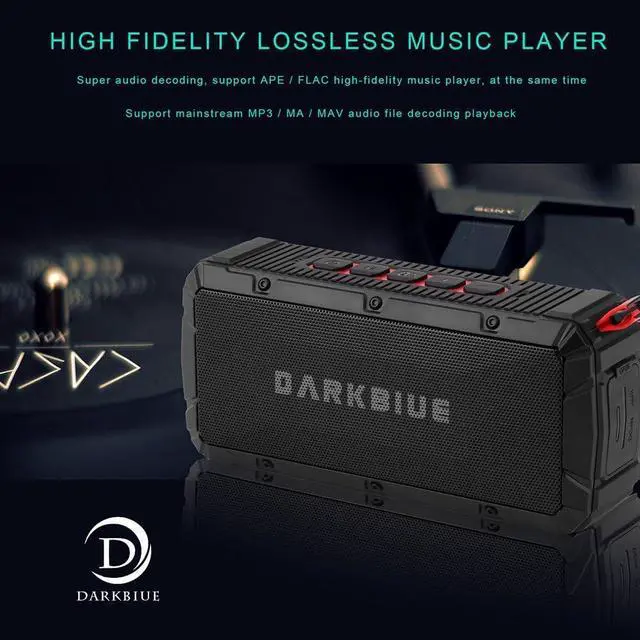 Alt view image 2 of 7 - DarkBlue The Next Generation Ultra Outdoor Portable Wireless Bluetooth Speakers,with Amazing Enhanced Super Bass,10W+ Louder Volume, Hands Free, FM Radio, TF Card, IPX6 Waterproof (Black)