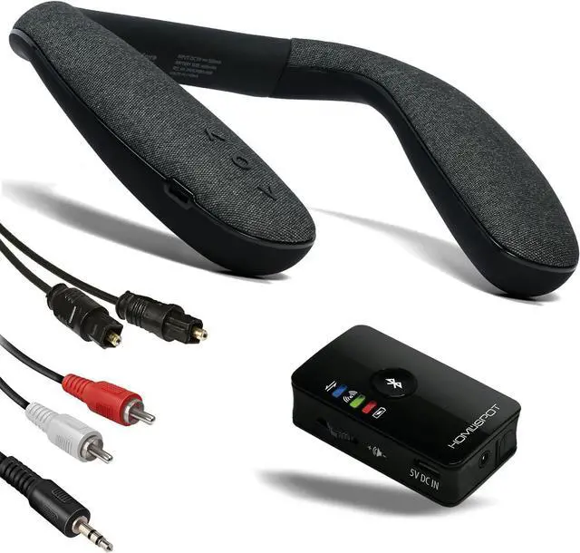 Main image of HomeSpot Wireless Neckband Speaker with Bluetooth Transmitter Set for TV and Low Latency Gaming Boomerang