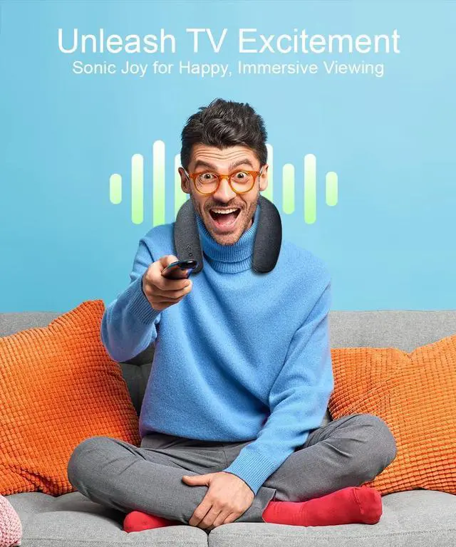 Alt view image 4 of 6 - HomeSpot Wireless Neckband Speaker with Bluetooth Transmitter Set for TV and Low Latency Gaming Boomerang