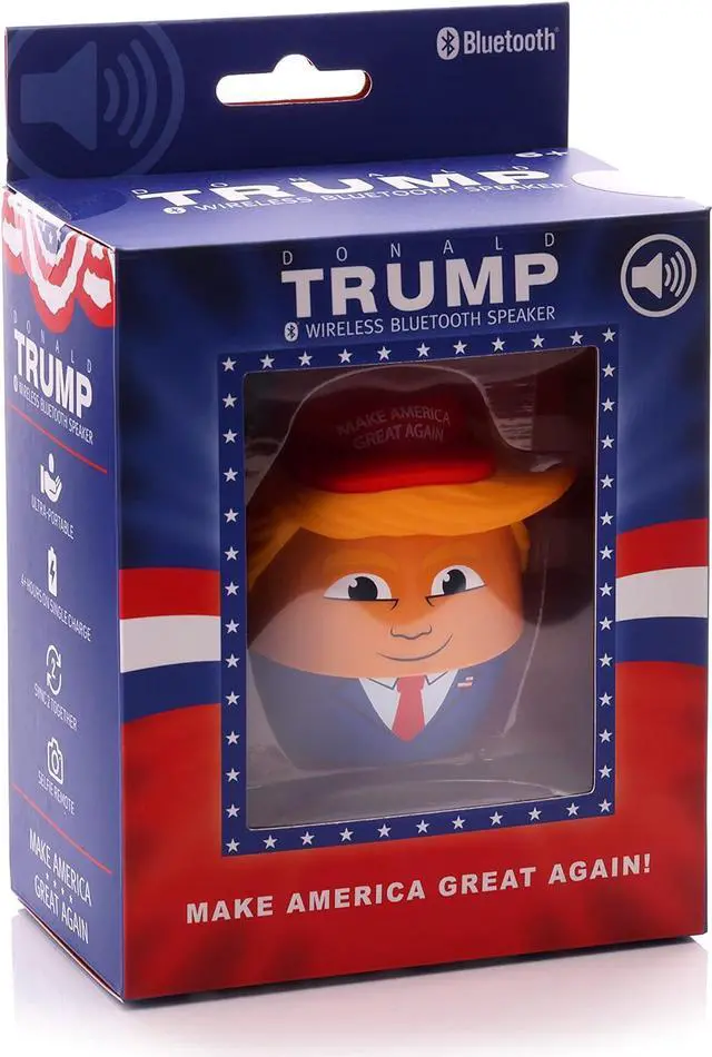 Alt view image 2 of 7 - Trump 2024 MAGA Mini Bluetooth Speaker Portable Patriotic Wireless Sound with US Flag Design, 3-Watt Output, Compatible with iPhone/Android, Compact Travel Speaker for MAGA Fans & GOP Supporters