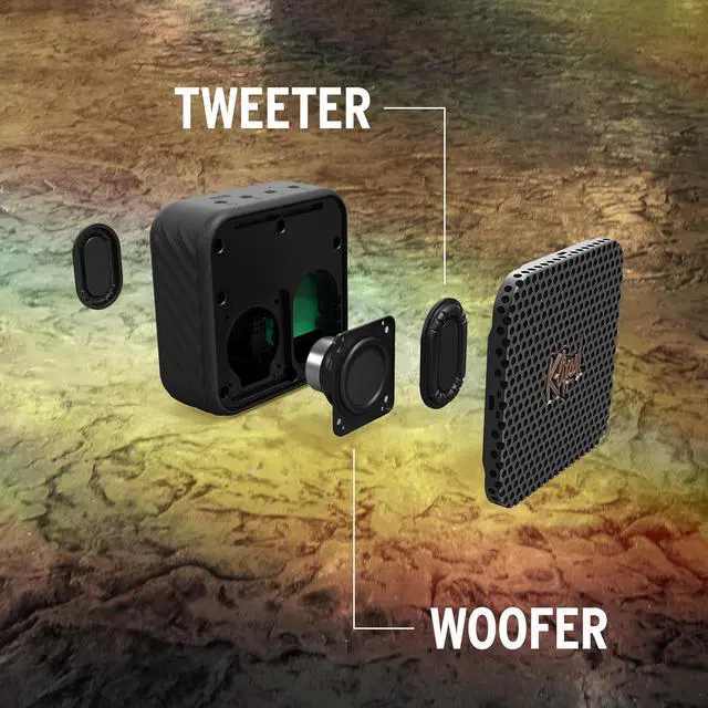 Alt view image 5 of 7 - The Austin Portable Bluetooth Speaker with a 1.5" Full Range Driver, IP67 dust and Waterproof Rating, 12 Hours of Playtime for a Premium Live Concert Experience
