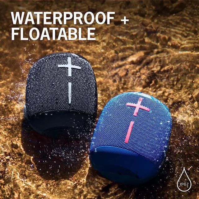 Alt view image 6 of 7 - Ultimate Ears WONDERBOOM 3, Small Portable Wireless Bluetooth Speaker, Big Bass 360-Degree Sound for Outdoors, Waterproof, Dustproof IP67, Floatable, 131 ft Range - Joyous Brights Grey