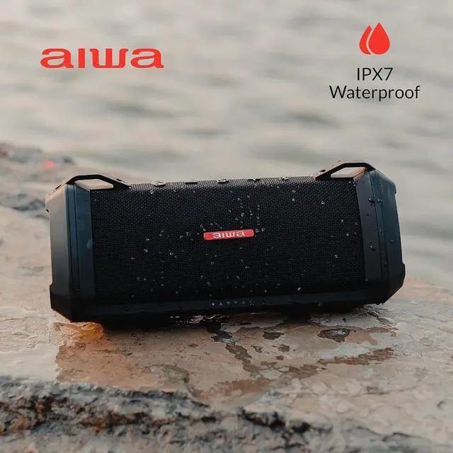 Alt view image 4 of 7 - Aiwa Exos-3 Waterproof Bluetooth Speaker, 60W Peak Power, 20-Hour Playtime, Stereo Sound, USB-C Charging, IPX7 Waterproof, Wireless Pairing, Perfect for Outdoor Adventures