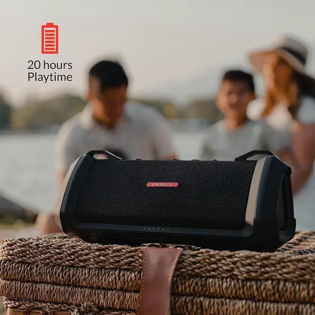 Alt view image 5 of 7 - Aiwa Exos-3 Waterproof Bluetooth Speaker, 60W Peak Power, 20-Hour Playtime, Stereo Sound, USB-C Charging, IPX7 Waterproof, Wireless Pairing, Perfect for Outdoor Adventures