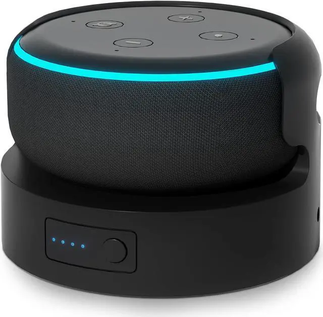 Main image of Battery Base for Echo Dot 3rd Gen Battery Stand Portable Charger for Dot 3rd & Google Mini 2 Back up Battery 8 Hours Play time, Not Include Speaker (Black 5200)