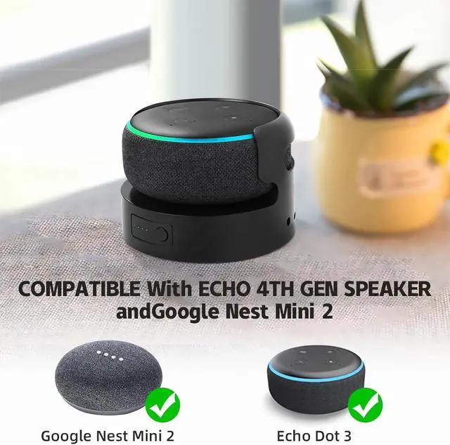 Alt view image 2 of 7 - Battery Base for Echo Dot 3rd Gen Battery Stand Portable Charger for Dot 3rd & Google Mini 2 Back up Battery 8 Hours Play time, Not Include Speaker (Black 5200)