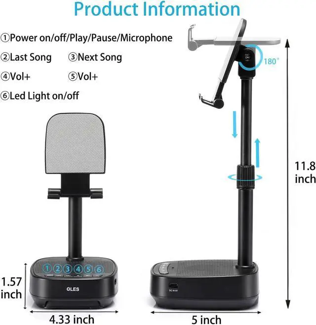 Alt view image 7 of 7 - OLES Gifts for Men Him, Cell Phone Stand with Wireless Speaker(7-11Height), Birthday Gifts for Men, Gifts Him, Phone Holder for iPhone/Android/Tablet, Unique Gifts for Dad Him Mom, Women Gifts