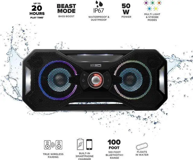 Alt view image 3 of 7 - Altec Lansing Waterproof Bluetooth Speakers Bundle with Mini H2O and Mix 2.0