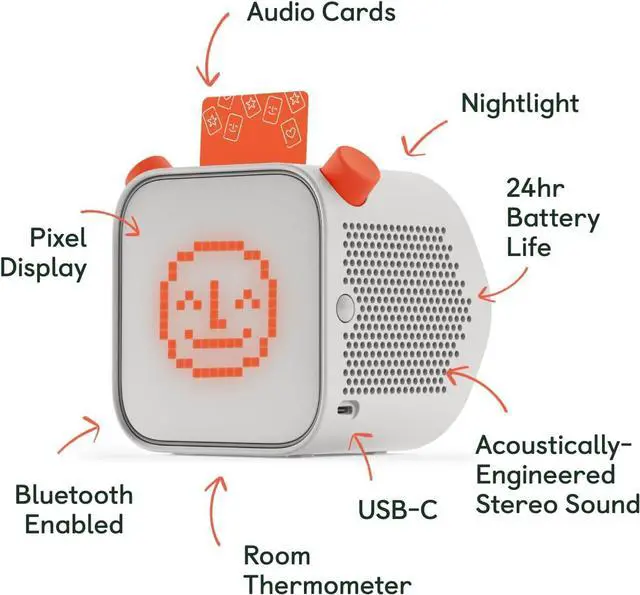 Alt view image 2 of 7 - Yoto Player (3rd Gen.) + Beatrix Potter Bundle  Kids Bluetooth Audio Speaker, All-in-1 Screen-Free Device Plays Stories Music Podcasts Radio White Noise Thermometer Nightlight Ok-to-Wake Clock