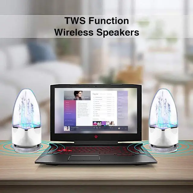 Alt view image 2 of 4 - Water Dancing Speaker, Bluetooth Wireless Speaker, TWS Function, Portable Wireless Speaker, Perfect for a Christmas party, Bt 5.3, S/N Ratio: 75dB (Gray)