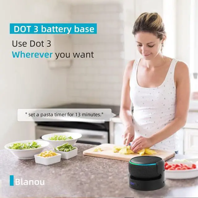 Alt view image 7 of 7 - Echo Dot 3 Battery Base, Portable Dot 3rd Gen Google Mini 2 Battery Base, 5200 mAh 8 Hours Work Time, BlackNot Include Speaker