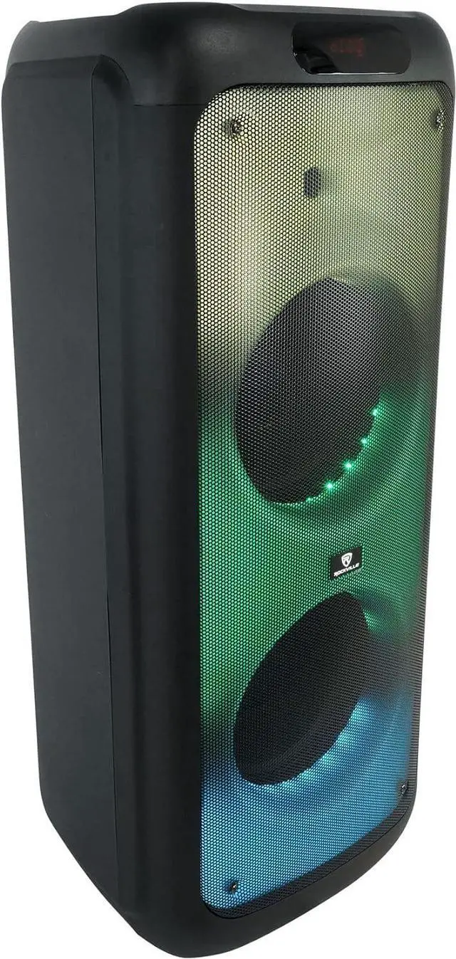 Alt view image 7 of 7 - Rockville BASS Party 10 Dual 10" Portable Battery LED Party Bluetooth Speaker