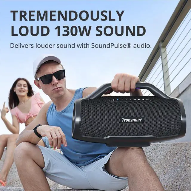 Alt view image 2 of 7 - Tronsmart Bang Max Portable Bluetooth Speaker, 130W Powerful Loud Speaker with Deep Bass, Party Sync, IPX6 Waterproof, 24H Playtime, Customized EQ & Light Show,Portable Speaker with Handle for Outdoor