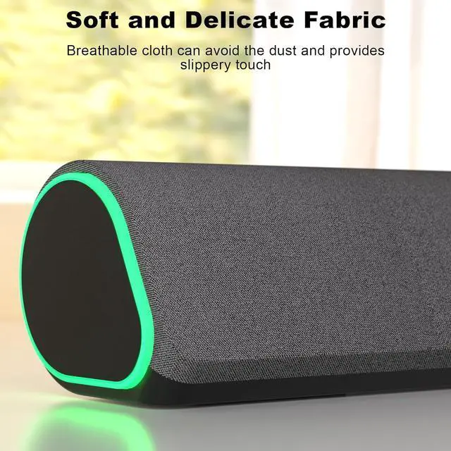 Alt view image 7 of 7 - R50 Bluetooth Computer Speakers, 3.5mm PC Sound Bar for Desktop Monitor, Wired USB Powered & Colorful LED Lights with Switch Button, Surround Sound Soundbar PC Spearkers for Computer