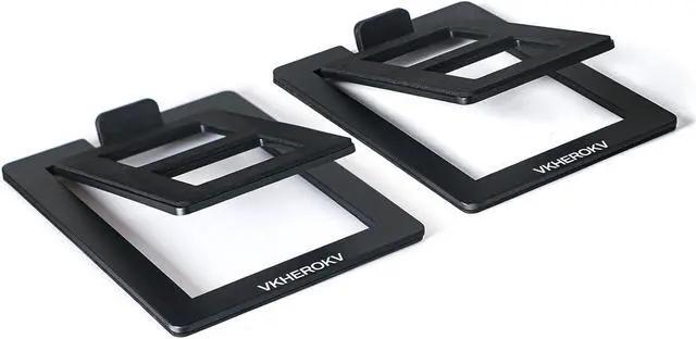 Main image of C-1 Desktop Speaker Stands for Small SpeakersTilted Tabletop Steel Computer Speaker Stands(Pair)L15.2 x W11.4 x H3.8 Centimetres (Black)