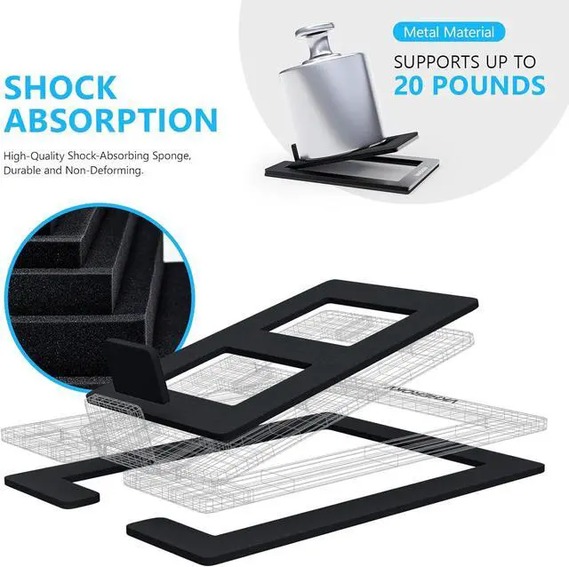 Alt view image 3 of 7 - C-1 Desktop Speaker Stands for Small SpeakersTilted Tabletop Steel Computer Speaker Stands(Pair)L15.2 x W11.4 x H3.8 Centimetres (Black)