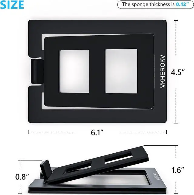 Alt view image 4 of 7 - C-1 Desktop Speaker Stands for Small SpeakersTilted Tabletop Steel Computer Speaker Stands(Pair)L15.2 x W11.4 x H3.8 Centimetres (Black)