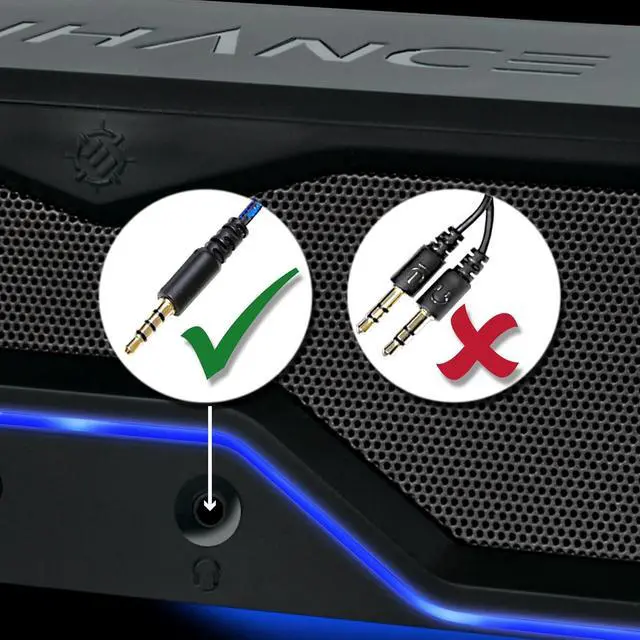 Alt view image 6 of 7 - ENHANCE SB1 Computer Speakers High Excursion Soundbar - USB Powered Computer Sound Bar, Under Monitor Speaker with 10W Peak, LED Volume Control Knob, Headset Pass Through, Gaming Soundbar for PC