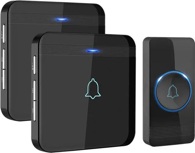 Main image of AVANTEK Wireless Doorbell, D-3B Waterproof Door Chime Kit Operating at over 1300 Feet with 2 Plug-In Receivers, 52 Melodies, CD Quality Sound and LED Flash