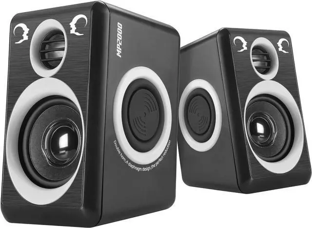 Main image of Computer Speakers with Surround Sound 2.0CH USB Wired Powered Multimedia Speaker for Desktop/TV/PC/Laptops/Smart Phone Built-in Four Loudspeaker Diaphragm (Gray)