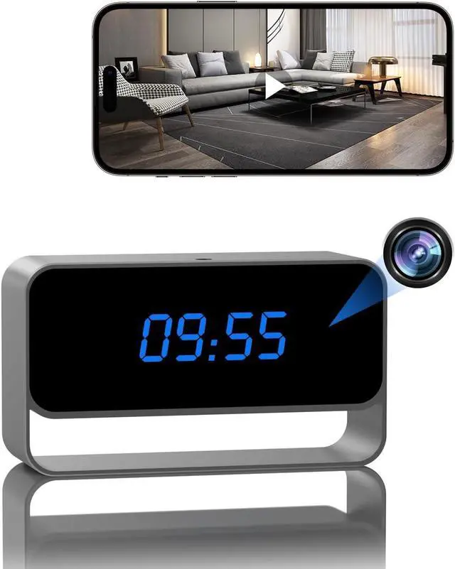 Main image of Clock Camera - Full HD 1080P WiFi Camera - Mini Wireless Nanny Cam with Night Vision - Indoor Home Security Surveillance