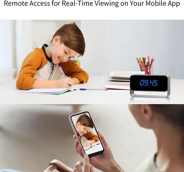 Alt view image 4 of 6 - Clock Camera - Full HD 1080P WiFi Camera - Mini Wireless Nanny Cam with Night Vision - Indoor Home Security Surveillance
