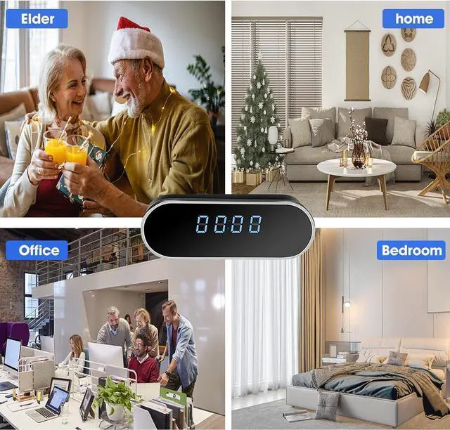 Alt view image 3 of 5 - Hidden Camera Clock Spy Camera HD 1080P WiFi Camera with Night Vision Motion Detection Small Surveillance Security Nanny Cams with Video Indoor/Home/Office
