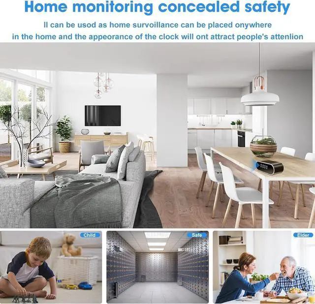 Alt view image 5 of 5 - Hidden Camera Clock Spy Camera HD 1080P WiFi Camera with Night Vision Motion Detection Small Surveillance Security Nanny Cams with Video Indoor/Home/Office