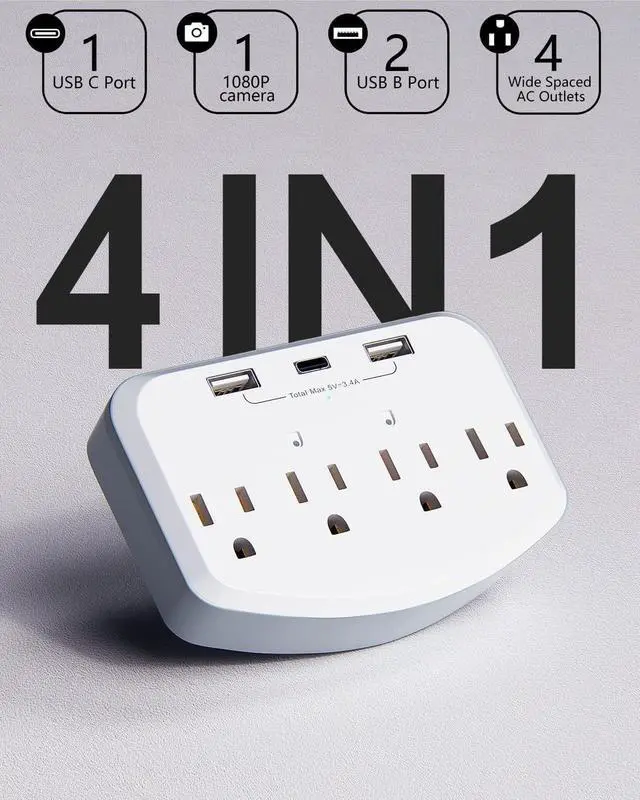 Alt view image 5 of 6 - HD 1080P Hidden Camera Spy Cameras WiFi Wall Charger Outlet Mini Surveillance Small Cameras Cams Nanny Cam Indoor Camera for Home Security