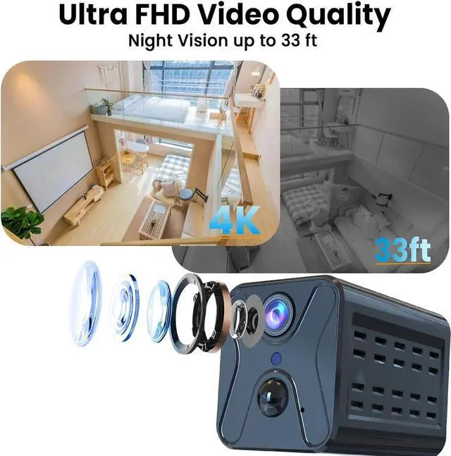 Alt view image 5 of 7 - Spy Camera Hidden Camera,High Video Quality WiFi Camera, Mini Cam Smart Home,2024 Upgraded 110 Days Standby Battery Life,AI Motion Detection,Night Vision Nanny Cam Security Cam for Indoor,Baby,Pets
