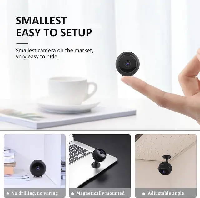 Alt view image 2 of 7 - Mini Spy Camera WiFi Hidden Camera 2024 Upgraded 4K Smallest Home Security Wireless Nanny Cam Tiny Long Standby Motion Detection Alerts Night Vision Real Time Record Surveillance Camera for Indoor