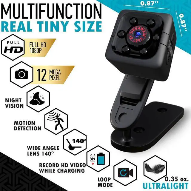 Alt view image 2 of 6 - Upgraded Mini Spy Camera 1080P Hidden Camera V2.0 - Portable Small HD Nanny Cam with Night Vision & Motion Detection - New Software - Hidden Spy Cam - Indoor Security Camera for Home and Office