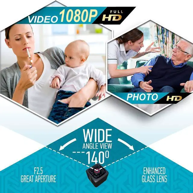 Alt view image 4 of 6 - Upgraded Mini Spy Camera 1080P Hidden Camera V2.0 - Portable Small HD Nanny Cam with Night Vision & Motion Detection - New Software - Hidden Spy Cam - Indoor Security Camera for Home and Office