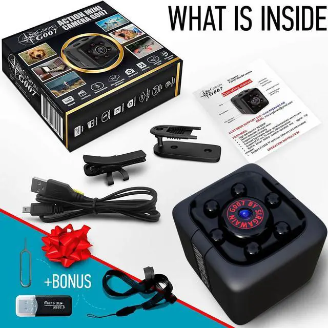 Alt view image 6 of 6 - Upgraded Mini Spy Camera 1080P Hidden Camera V2.0 - Portable Small HD Nanny Cam with Night Vision & Motion Detection - New Software - Hidden Spy Cam - Indoor Security Camera for Home and Office