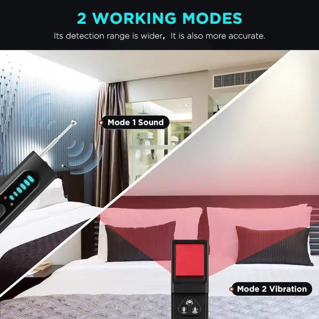 Alt view image 5 of 7 - Hidden Camera Detectors, Camera Detector, Bug and Hidden Camera Detector, RF Wireless Signal Scanner for Home Office Travel, 6 Levels Sensitivity 4 Modes, 34H Working Time