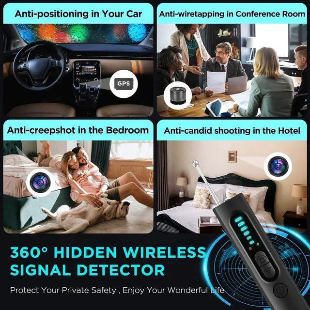 Alt view image 6 of 7 - Hidden Camera Detectors, Camera Detector, Bug and Hidden Camera Detector, RF Wireless Signal Scanner for Home Office Travel, 6 Levels Sensitivity 4 Modes, 34H Working Time