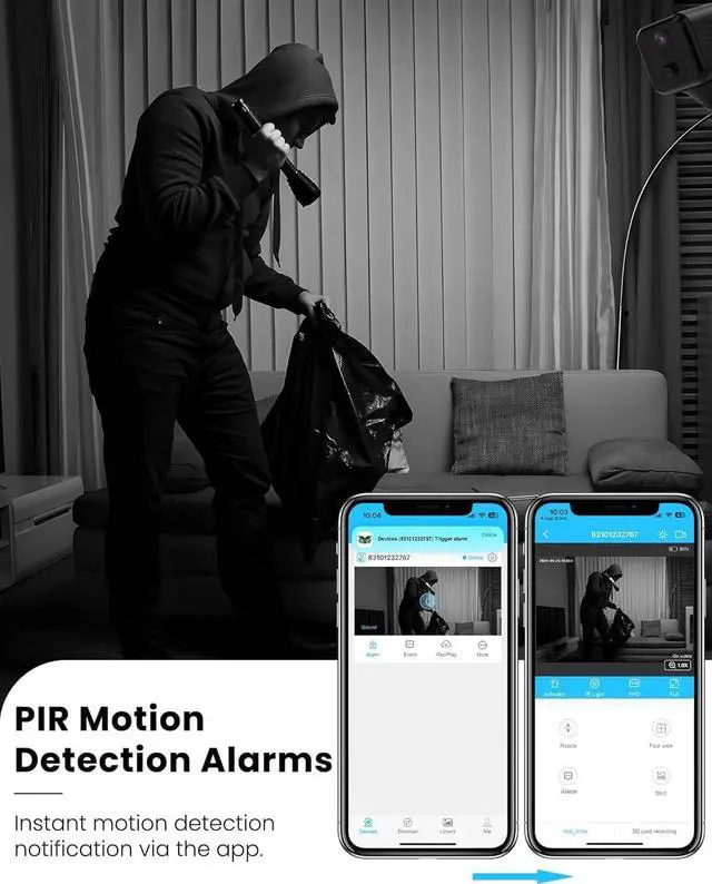 Alt view image 4 of 7 - KinetCam Wireless Spy Camera Hidden Camera,Wi-Fi Small Camera for Indoor Security,4K HD,120-Day Standby Battery Life, Auto Night Vision, AI Motion Detection,Nanny Cam Hidden Mini Camera,Easy to Use,3