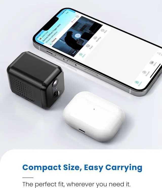 Alt view image 5 of 7 - KinetCam Wireless Spy Camera Hidden Camera,Wi-Fi Small Camera for Indoor Security,4K HD,120-Day Standby Battery Life, Auto Night Vision, AI Motion Detection,Nanny Cam Hidden Mini Camera,Easy to Use,3