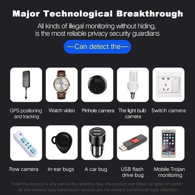 Alt view image 6 of 7 - Hidden Camera Detectors, Bug Detector, /Bug/GPS Tracker/RF Signal Detector, 4 Pro Modes, 5 Levels Sensitivity, Camera Detector Spy Camera Finder, Spy Camera Detector for Hotels, Home, Office