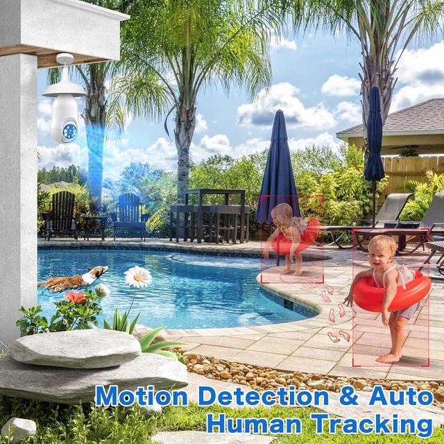 Alt view image 3 of 7 - Noahcam Light Bulb Security Cameras Wireless Outdoor 5g, 2K Lightbulb Cameras for Home Security Outside, Eagle Eye Camera 360 for E27 Light Skoct 24/7 Motion Detection Color Night Vsion 2 Pack