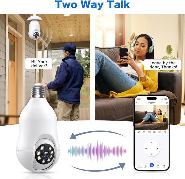 Alt view image 5 of 7 - Noahcam Light Bulb Security Cameras Wireless Outdoor 5g, 2K Lightbulb Cameras for Home Security Outside, Eagle Eye Camera 360 for E27 Light Skoct 24/7 Motion Detection Color Night Vsion 2 Pack