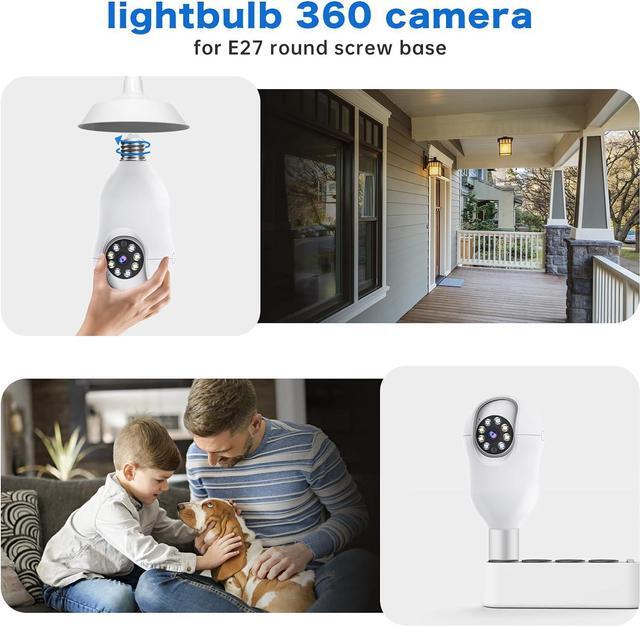 Alt view image 7 of 7 - Noahcam Light Bulb Security Cameras Wireless Outdoor 5g, 2K Lightbulb Cameras for Home Security Outside, Eagle Eye Camera 360 for E27 Light Skoct 24/7 Motion Detection Color Night Vsion 2 Pack