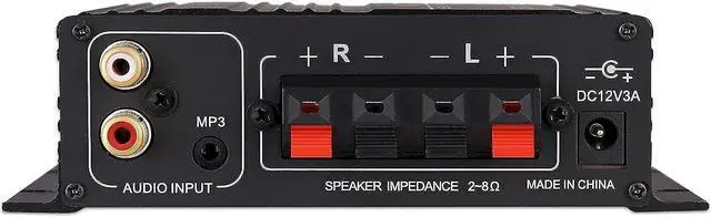 Alt view image 3 of 7 - Kinter K3118 Texas Instruments TI Digital Hi-Fi Audio Mini Class D Home Auto DIY Arcade Stereo Amplifier with 12V 3A Power Supply Black