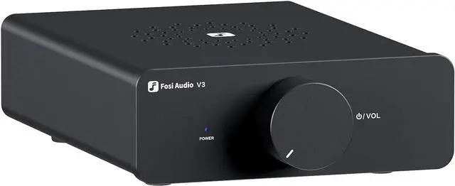 Main image of Fosi Audio V3 Stereo Amplifier Home Audio 300 Watts x2 Power TPA3255 Class D Mini Speaker Amp 2 Channel Audio Component for Passive Bookshelf Tower Speakers Desktop Home Theater with 48V Power Supply