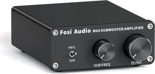 Main image of Fosi Audio M04 Subwoofer Amplifier for Home Theater Mono Channel Digital Class D Integrated Power Amp for Passive Speakers Subwoofer Rated 100W MAX