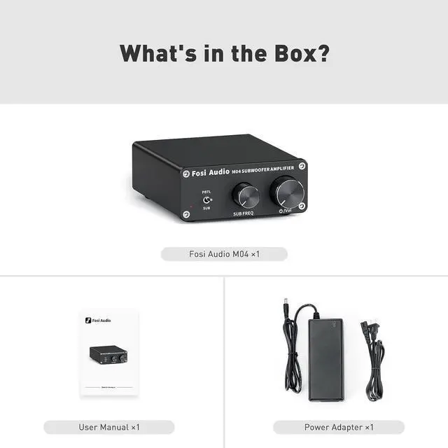 Alt view image 7 of 7 - Fosi Audio M04 Subwoofer Amplifier for Home Theater Mono Channel Digital Class D Integrated Power Amp for Passive Speakers Subwoofer Rated 100W MAX