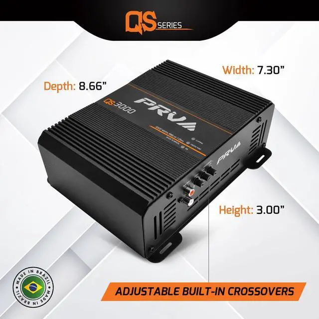 Alt view image 3 of 7 - QS3000 1 Ohm 3000 Watt Amp Car Audio Amplifier Full Range HD Sound Monoblock 3K Car Amp with Built-in HPF and LPF Controls for PRO Audio Systems