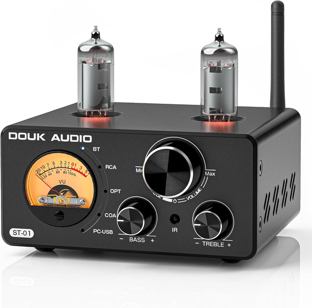 Amplificateur Stéréo Bluetooth TPA3255 Avec VU-mètre - ST-01 Plus - 300W X2, Entrées Phono/Bluetooth/RCA