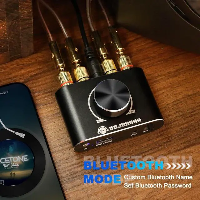 Alt view image 3 of 6 - REKOMOPAI Mini Bluetooth Audio Amplifier, Stereo Hi-Fi Digital Amp 2.0 Channel 20W×2 with AUX/USB/Bluetooth Input Wireless Audio Receiver with Remote Control Function (Black)