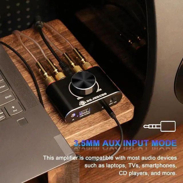 Alt view image 5 of 6 - REKOMOPAI Mini Bluetooth Audio Amplifier, Stereo Hi-Fi Digital Amp 2.0 Channel 20W×2 with AUX/USB/Bluetooth Input Wireless Audio Receiver with Remote Control Function (Black)